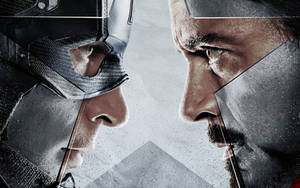Lähikuva Kasvokkain Captain America Civil War — Rauta mies Taustakuvat