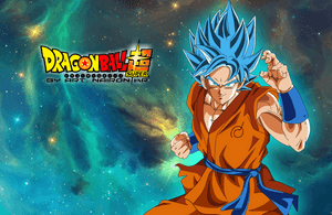 Goku Super Saiyan Blue -muodossaan Dragon Ball Super -kuvituksessa