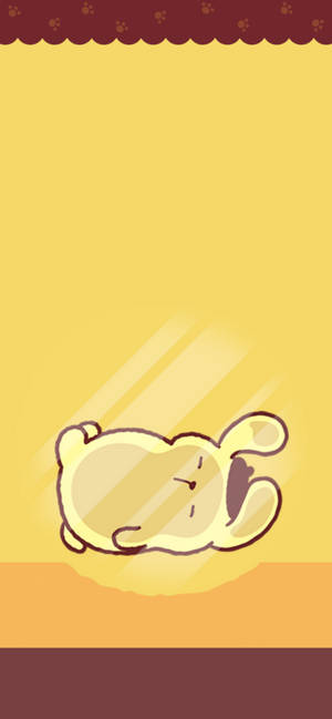 Leijuva Pompompurin taustakuva — iPhone 17e Taustakuvat