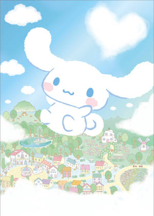 Lentävä Cinnamoroll -taide taustakuva — Oppo Pad 5 Matte Display Taustakuvat