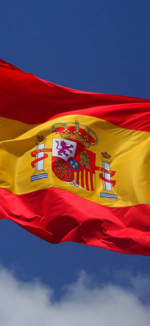 Lentävä Espanjan lipun vaakuna -taustakuva — iPhone 11 Pro Taustakuvat