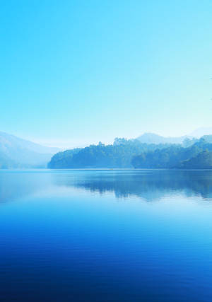 Light Blue Aesthetic Misty Mountains -taustakuva — Aamunkoitto Taustakuvat