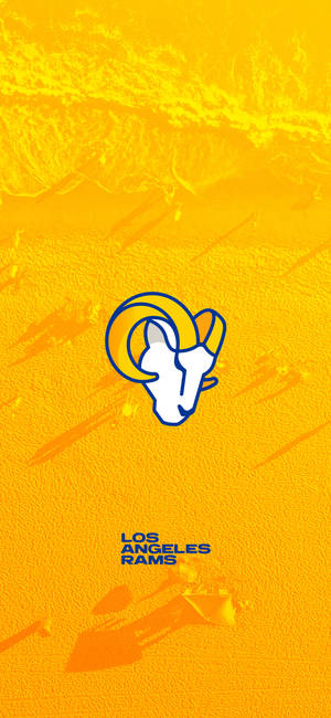 Los Angeles Rams -sarjakuvamainen logotaustakuva — iPhone 14 Pro Taustakuvat