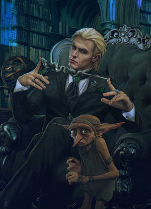 Lucius Malfoy ja orja Dobby-tonttu — Harry Potter -estetiikka Taustakuvat