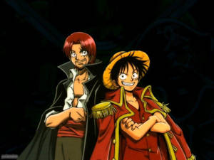 Luffy ja Shanks rinnakkain One Piece — Luffy Taustakuvat