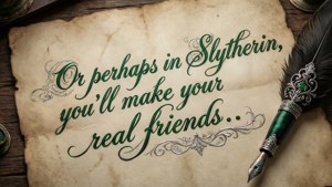 Pergamentti, jossa on Luihuisen lajittelusitaatti. — Slytherin estetiikka Taustakuvat