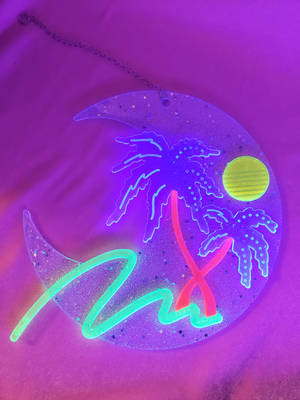 Luminesoiva neonkuu -taustakuva — Neon kuu Taustakuvat