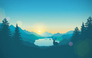 Firewatch MacBook Prolle, jossa peura lammen lähellä taustakuva. — MacBook Pro Taustakuvat