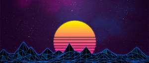 Retrokuu viivoilla -taustakuva. — Neon kuu Taustakuvat