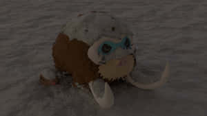 Mamoswine Pokemon hiekalla tumma kuva — Pokemon Taustakuvat