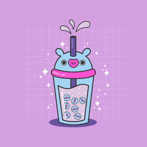Mang Bt21 boba-tee -taustakuva — Pixel Watch 4 Taustakuvat