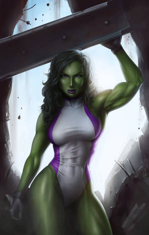 Marvel She-Hulk Animoitu -taustakuva — Galaxy Tab S9 Ultra Taustakuvat