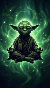 Yoda-siluettivektoritaustakuva vihreällä auralla. — iPhone 5 Taustakuvat