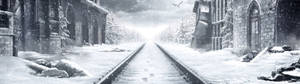 Metro Exodus -rakennus lumessa -taustakuva — 32:9 Taustakuvat