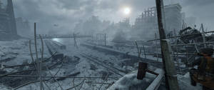 Metro Exodus Taistelun Repima Kaupunki 3440x1440 — Videopeli GIF Taustakuvat