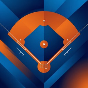 Abstrakti geometrinen taide Mets-väreissä, jossa on baseball-timantti. — Galaxy Watch Taustakuvat