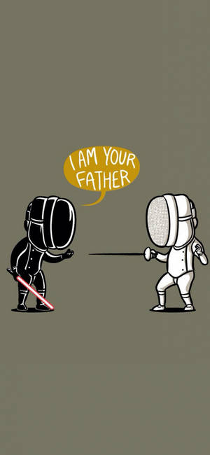 Miekkailu Star Wars -parodia taide -taustakuva — iPhone 12 mini Taustakuvat