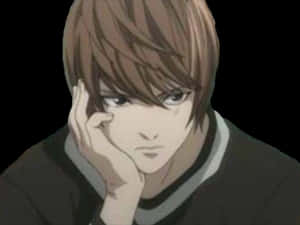 Mietteliäs animehahmo Light Yagami