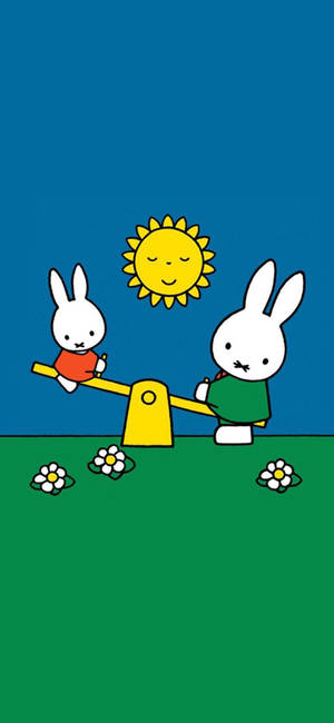 Miffy keinu leikkikenttä taustakuva — iPhone 13 Pro Max Taustakuvat