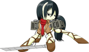 Parallaxmlp, Attack on Titan, Mikasa Ackerman, ponifioitu, HD PNG -lataus
