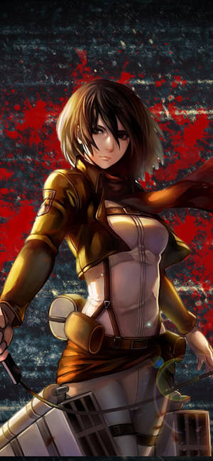 Mikasa muotokuva Attack on Titan iPhone — iPhone 14 Taustakuvat
