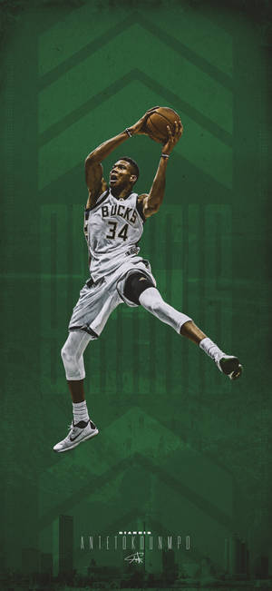 Milwaukee Bucks -pelaaja 34 -taustakuva — iPhone 16 Pro Max Taustakuvat