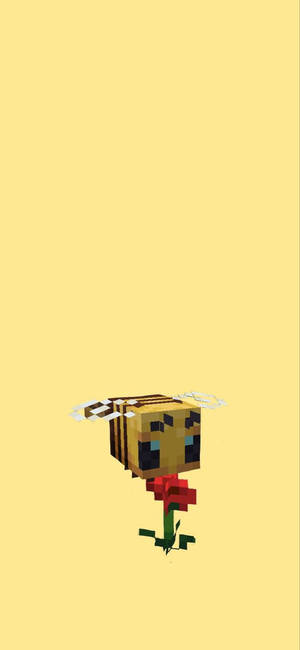 Minecraft mehiläinen kukan kanssa taustakuva — iPhone Air Taustakuvat
