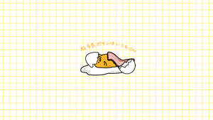 Minimalistinen esteettinen työpöytä Gudetama-hahmo — Esteettinen sarjakuva Taustakuvat
