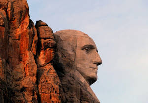 Mount Rushmore Abraham Lincoln kultaisena tuntina — Auringonlasku Taustakuvat