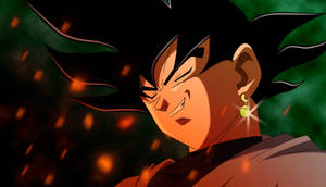 Musta Goku hymyilee
