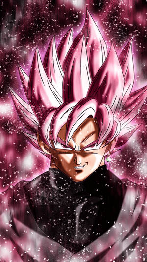 Musta Goku pinkillä glitter-efektillä