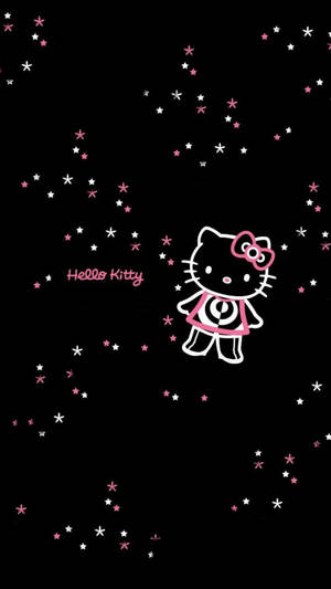 Musta Hello Kitty Tähtien Kanssa — Cat Noir Taustakuvat