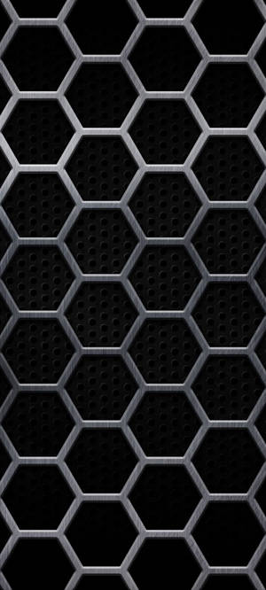 Musta iPhone kuusikulmainen mesh -taustakuva — Pixel 10 Taustakuvat
