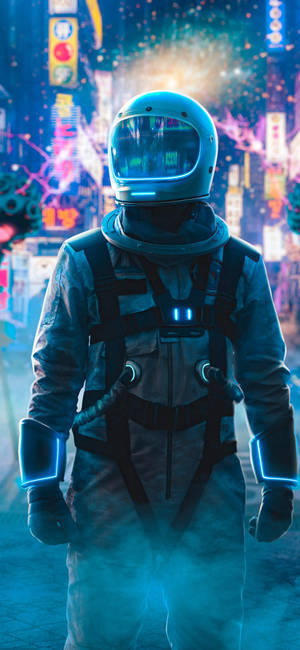 Musta ja valkoinen astronautti — iPhone 14 Pro Taustakuvat