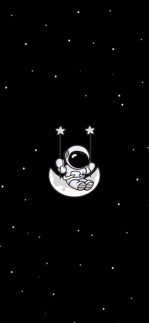 Musta ja valkoinen astronautti — iPhone 14 Pro Max Taustakuvat