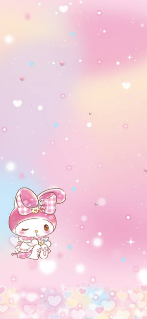 My Melody pastelliliukuväri -taustakuva — iPhone 17e Taustakuvat