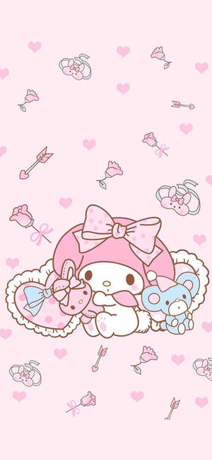 My Melody Valkoinen Kani -taustakuva — iPhone 18 Taustakuvat