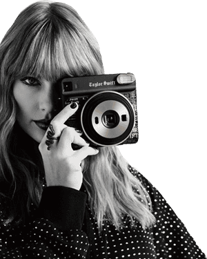 Läpinäkyvä Polaroid-kamera leikekuva mustavalkoinen - Fujifilm-kamera Taylor Swift, HD PNG-lataus