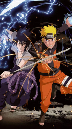 Naruto ja Sasuke rinnakkain taistelussa -taustakuva — Naruto ja sasuke Taustakuvat