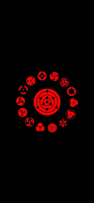 Naruto Sharingan Symbolit iPhone -taustakuva — iPhone 18 Pro Max Taustakuvat