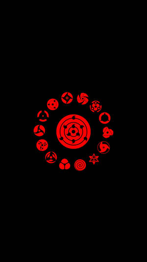 Naruto-symboli musta punainen taustakuva — Naruto estetiikka Taustakuvat