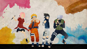 Naruto Tiimi 7 -juliste digitaalitaide -taustakuva — Naruto estetiikka Taustakuvat