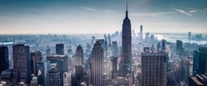 Ultralaaja New Yorkin kaupunkimaisema -taustakuva. — 3440x1440 Taustakuvat