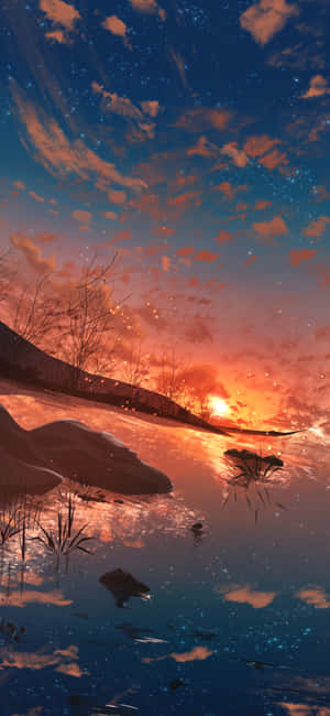 Anime Auringonlasku Iphone — Vivo V60 Taustakuvat
