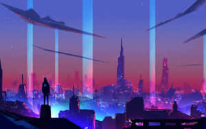 Neon City -taustakuva — Neonkaupunki Taustakuvat
