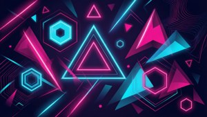 Abstrakteja geometrisia muotoja neon-peliväreillä. — Pelit GIF Taustakuvat