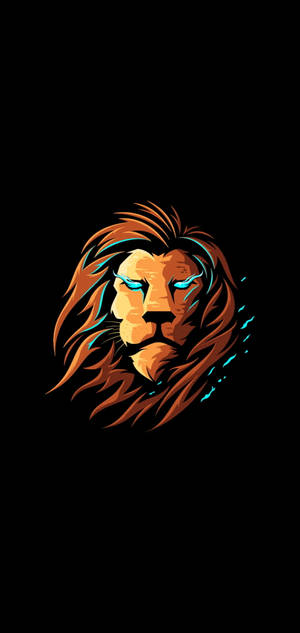Neon Lion Gaming Logo HD — iPhone 16 Plus Taustakuvat