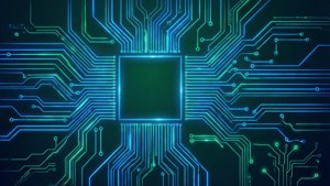 Hehkuva neon sininen piirilevy — Neon sininen estetiikka Taustakuvat
