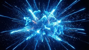 Abstrakti neon sininen valoräjähdys — Neon sininen Taustakuvat