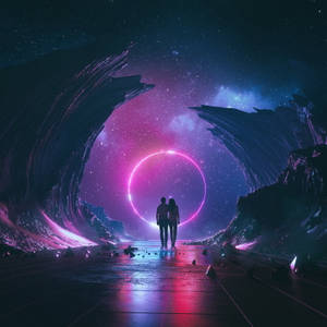 Neonikuu Linnunrata -taustakuva — Neon kuu Taustakuvat